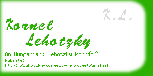 kornel lehotzky business card